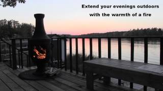 preview picture of video 'Blue Rooster Chiminea Cast Aluminum Venetian Lake Chiminea Video'