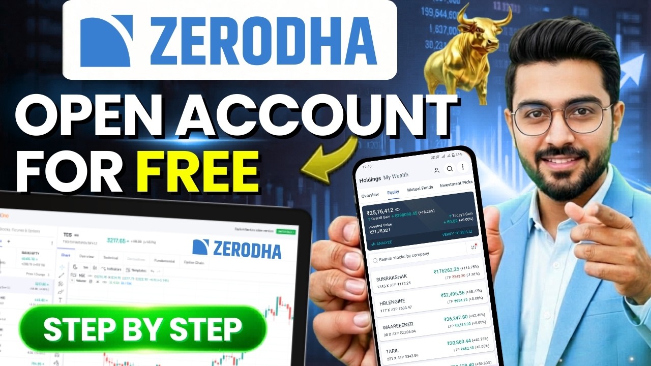 Zerodha Account Opening | how to open account in zerodha | zerodha demat account opening online