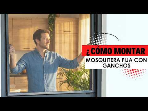 Montaje de mosquitera fija con ganchos para ventana abatible