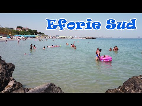 Plaja Eforie Sud - Eforie Sud Beach - Romania - August - walk on the beach- 4K travel vlog calatorie