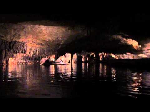 Riding the boat in Cuevas del Drach
