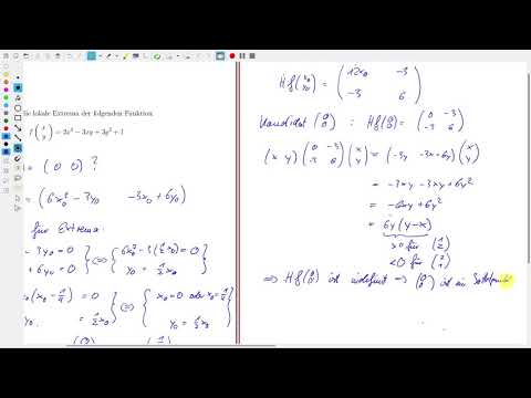 Analysis Aufg. 16.44 Minimum und Sattelpunkt einer mehrdimensionalen Funktion
