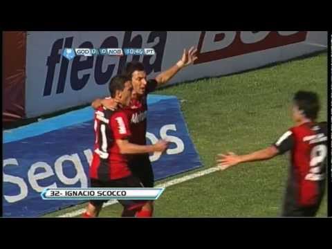 Gol de Scocco. Godoy Cruz 0 - Newell's 1. Torneo Inicial 2012. Fecha 13. Fútbol Para Todos
