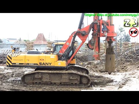 Crawler drilling rig bored pile deep foundation construction