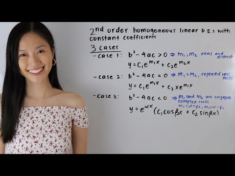 2nd order homogeneous linear differential equations with constant coefficients | Math with Janine