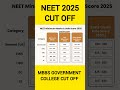 MBBS CUTOFF IN NEET 2025 Neet 2025 Marks Vs Rank Government Mmb College Cutoff Neet 2025 Neet