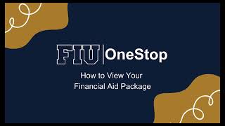 How to View Your Financial Aid Package | MyFIU