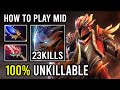 How to Play Mid Dragon Knight Like 12K MMR with 100% Unkillable 1v5 Giant Elder Black Dragon Dota 2