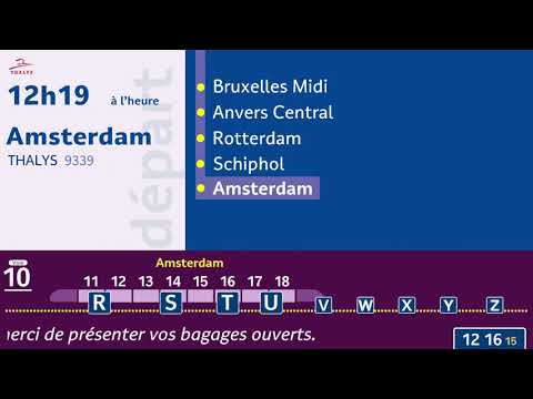 Thalys Paris Nord - Brussels Zuid - Amsterdam Central announcement! TGV SNCF [HD - Animated]