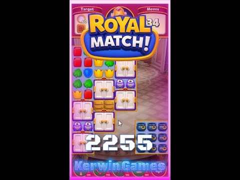 Royal Match Level 2255 - Hard Level - No Boosters Gameplay
