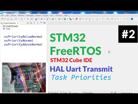 STM32 FreeRTOS UART EXAMPLE  with Task Priorities #osPriorityAboveNormal #osPriorityNormal