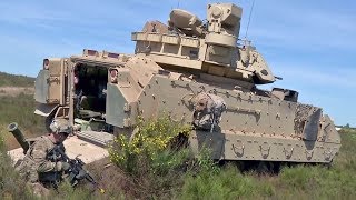 US Army Bradley Fighting Vehicle Crew Showcases Its Capabilities In Poland