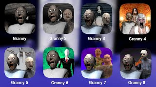 Granny 1, 2, 3, 4, 5, 6, 7 & 8 Gameplay || Granny 4 || Granny 5 || Granny Game || Horror Gameplay