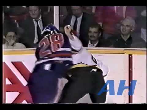 NHL Dec. 3, 1992 Vancouver Canucks v Edmonton Oilers (melee) Gerald Diduck v Louie DeBrusk