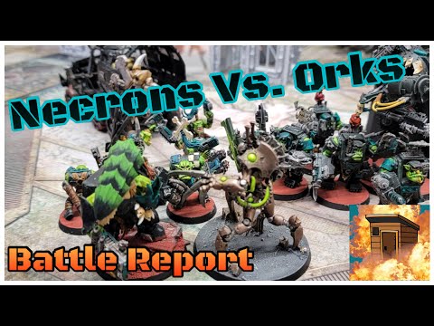 Novokh Necrons Vs Goff Orks War Zone Nephilim Full Warhammer 40,000 Battle Report in the Battle Shed