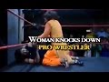 Punjabi Woman In Salwar Kameez Knocks Down A Professional Wrestler