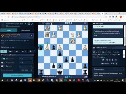 Chpt de France de blitz ronde 4 contre GM Jonathan Dourerassou 2523