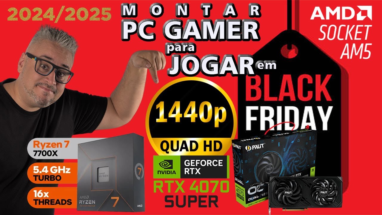 Como montar um PC Gamer para JOGAR em QUAD HD 1440p 🔥 Montagem Completa 🔥 Black Friday 2024