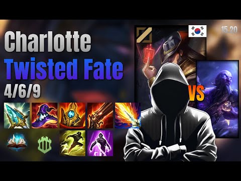 Charlotte Mid Twisted Fate vs Ryze lol KR solo rank Full Game 15.20 | charlotte 트위스티드 페이트 vs 라이즈