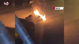 Bolu’da Tofaş Otomobil Alev Alev Yandı