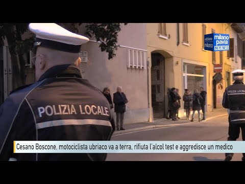 Cesano Boscone, motociclista ubriaco finisce a terra, rifiuta l'alcol test e scaccia il medico