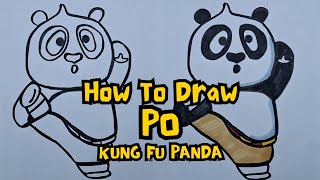 How To Draw A Cute Po Kung Fu Panda 🐼 | Easy Step-by-Step Drawing For Kids 🎨