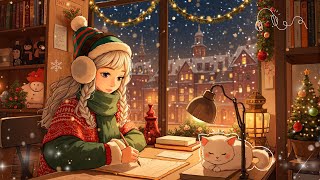 Christmas Window Study Ambience ❄️ Warm Lofi for Deep Concentration & Productivity~chill/study beats