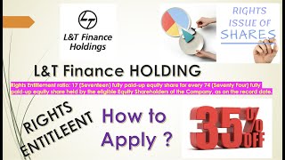 #Rights #Issue #L&T #FINANCE #HOLDING  | 35 % Discount | APPLY ONLINE |  Important Dates ||