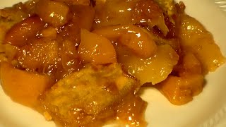 apple cobbler with canned apple pie filling and cake mix