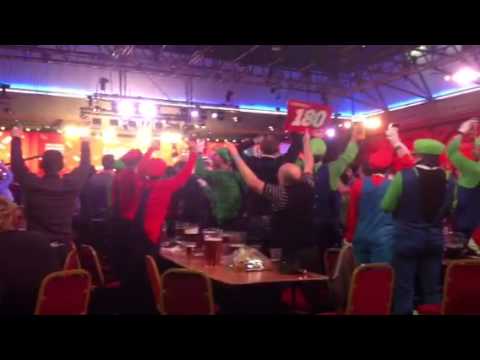 "Stand up if you love the darts"