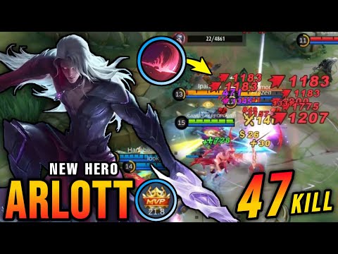 47 Kills + 5x MANIAC!! Arlott New Hero 100% OVERPOWERED!! - New Hero Tryout ~ MLBB