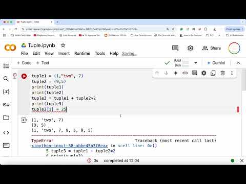 Python Lesson 10 Tuple