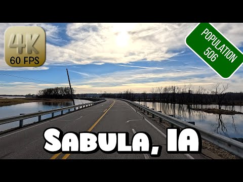 Driving Around Iowa's Island City: Sabula, Iowa in 4k Video