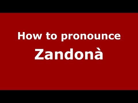 How to pronounce Zandonà (Italian/Italy)  - PronounceNames.com