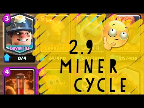 2.9 Miner - poison Cycle deck..... Clash royal.
