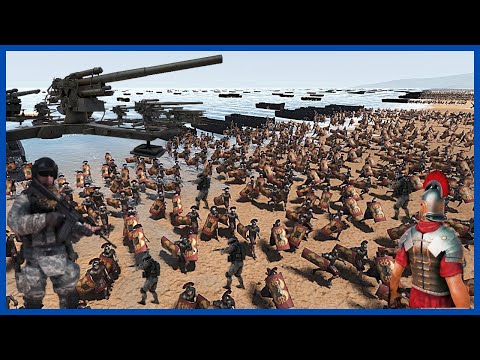 1,500,000 Romans Army invade Modern Artillery army beach - Ultimate Epic Battle Simulator 2 | UEBS 2