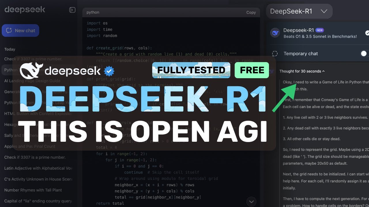 Deepseek-R1 (Tested) : RIP O3 & SONNET! This IS THE REAL OPEN AGI MODEL! (Beats O1 & 3.5 Sonnet)
