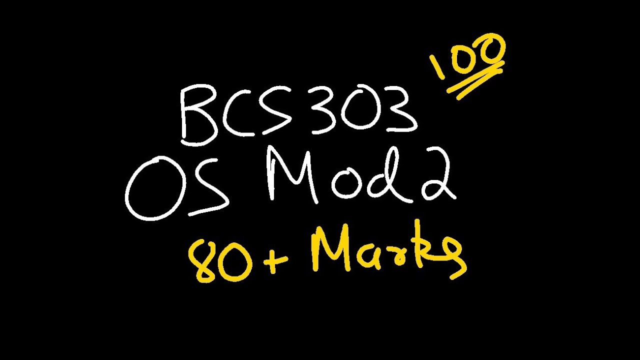 OS MODULE 2 BCS303 Operating System | 22 Scheme VTU 3rd SEM CSE