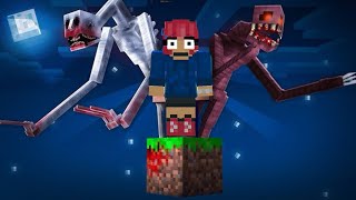 One block survival with HORROR ENTITIES!!!! 😱😨the creature killed my cows!!! 🐄😭 pt2