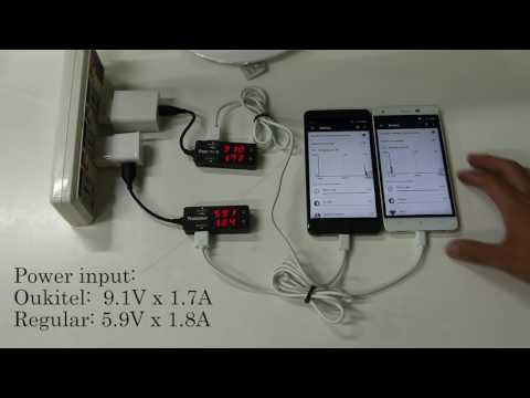 Oukitel Quick Charger Test, Compare with the Regular Charger