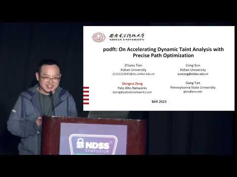 BAR 2023 - podft: On Accelerating Dynamic Taint Analysis with Precise Path Optimization