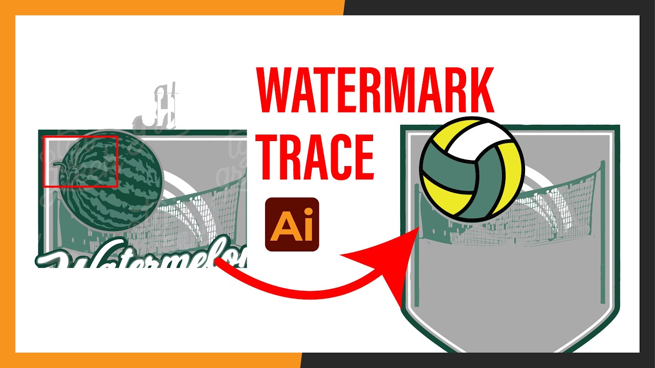 Volleyball Vector | Remove Watermark | Adobe Illustrator 2025