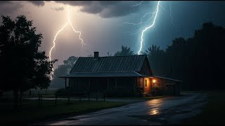 🏡 Cozy Cabin in a Thunderstorm 🌧️ Sleep & Relax Ambience 4K ASMR