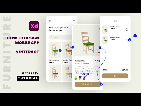 E Commerce App UI UX Interaction in Adobe XD Furniture Concept Speed Art