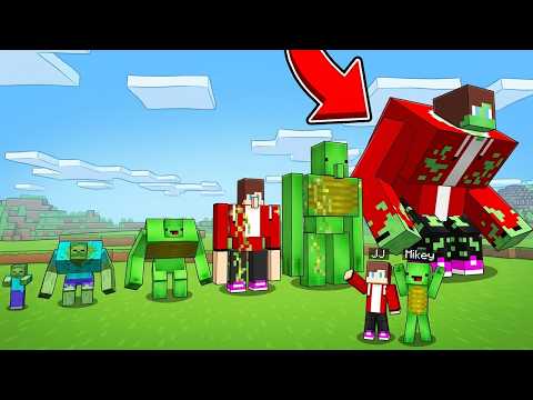Evolution of MOBS From TINY To GIGANTIC in Minecraft - JJ And Mikey Story
