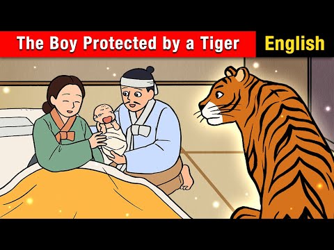 #036 Boy protected by a Tiger | Popular Stories | English Fairy Tales @EnglishMoonlightStoryTheater