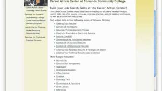 Edmonds Community College: Career Action Center: Create a Basic Resume Edmonds Community College: Career Action Center: Create a Basic Resume