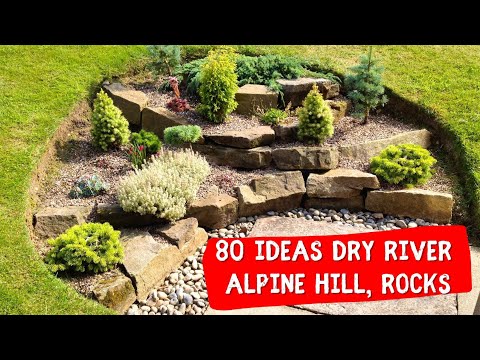 LANDSCAPING IDEAS: Alpine hill garden, dry river, dry stream beds, rock garden design