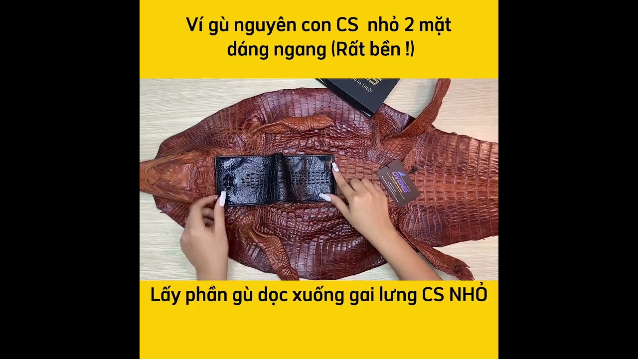 Ví Cá Sấu 2 Mặt Nguyên Thân Cá Sấu Con (Hàng hiếm) VS202D