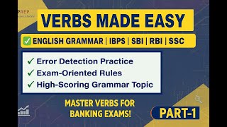Verbs Made Easy (Part 1) | Master English Grammar for Bank Exams 2025 | IBPS | SBI | RBI | SSC
